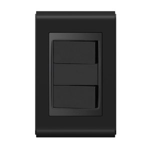 2 INTERRUPTORES SIMPLES - PLACA 4X2 WEG REFINATTO STYLE - ACABAMENTO ACETINADO Cinza claro