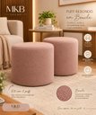 Ver imagem 1 de Kit com 2 Puff Redondo Decorativo Boucle Rosa