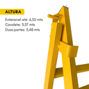 Ver imagem 4 de Escada Extensiva 12/24 Degraus 6,32 Metros Multifuncional 3 em 1 em Aço