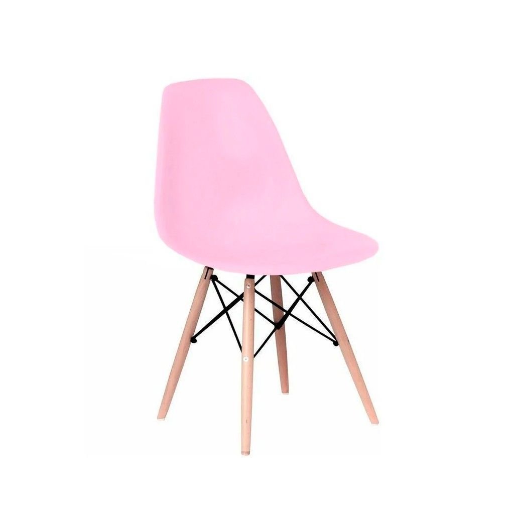 Ver imagem 7 de Cadeira Eiffel Charles Eames Base Madeira Wood: Rosa Bebê