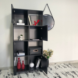 Armário para Escritório e Home Office com 8 Nichos 4 Portas Ótimo Espaço de Armazenamento - 4