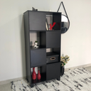 Ver imagem 3 de Armário para Escritório e Home Office com 8 Nichos 4 Portas Ótimo Espaço de Armazenamento Preto Arta