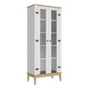 Ver imagem 1 de Cristaleira Colonial 75x41x180cm Branco Mel 2 Portas Movelbento