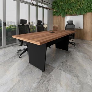 Mesa de Escritório 2,00m 1 Cx de Tomada Pé Painel Angular F5
