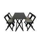 Ver imagem 1 de Mesa Dobrável com 4 Cadeiras Estofadas 120x70 Xadrez