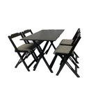 Ver imagem 2 de Mesa Dobrável com 4 Cadeiras Estofadas 120x70 Xadrez