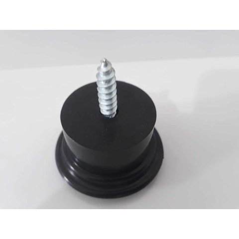 Pé para Sofá 3,3cm Preto Redondo Kit 12 Unidades