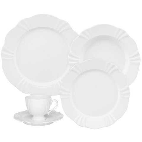 Jogo de Jantar 20 Peças Solei White Porcelana Oxford
