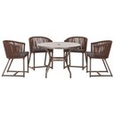 Ver imagem 1 de Mesa com 4 Cadeiras e Noronha Estofado 11 Trama Original Marrom