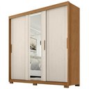 Ver imagem 1 de Guarda Roupa Casal 3 Portas de Correr com Espelho Confo 190 cm Cinamomo Areia Zanz