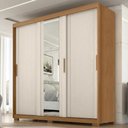 Ver imagem 2 de Guarda Roupa Casal 3 Portas de Correr com Espelho Confo 190 cm Cinamomo Areia Zanz