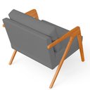 Ver mais imagens de Kit 3 Poltronas Decorativa para Sala Estar Pietra Estrutura de Madeira L02 Suede Cinza - Lyam