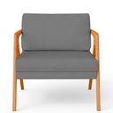 Ver imagem 6 de Kit 3 Poltronas Decorativa para Sala Estar Pietra Estrutura de Madeira L02 Suede Cinza - Lyam
