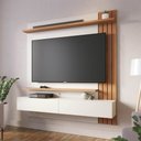 Ver imagem 3 de Painel Home Suspenso para TV 65 Pol. 150cm Buriti C05 Off White Matte/Freijó - Mpozenato