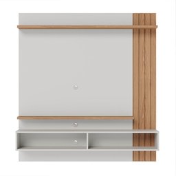 Painel Home Suspenso para TV 65 Pol. 150cm Buriti C05 Off White Matte/Freijó - Mpozenato - 6