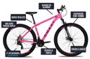 Ver imagem 5 de Bicicleta Colli Toronto Aluminio Aro 29 Disco-shimano 21v Rosa