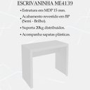 Ver imagem 3 de Escrivaninha Mesa Escritorio Me4139 Branco Tecno Mobili