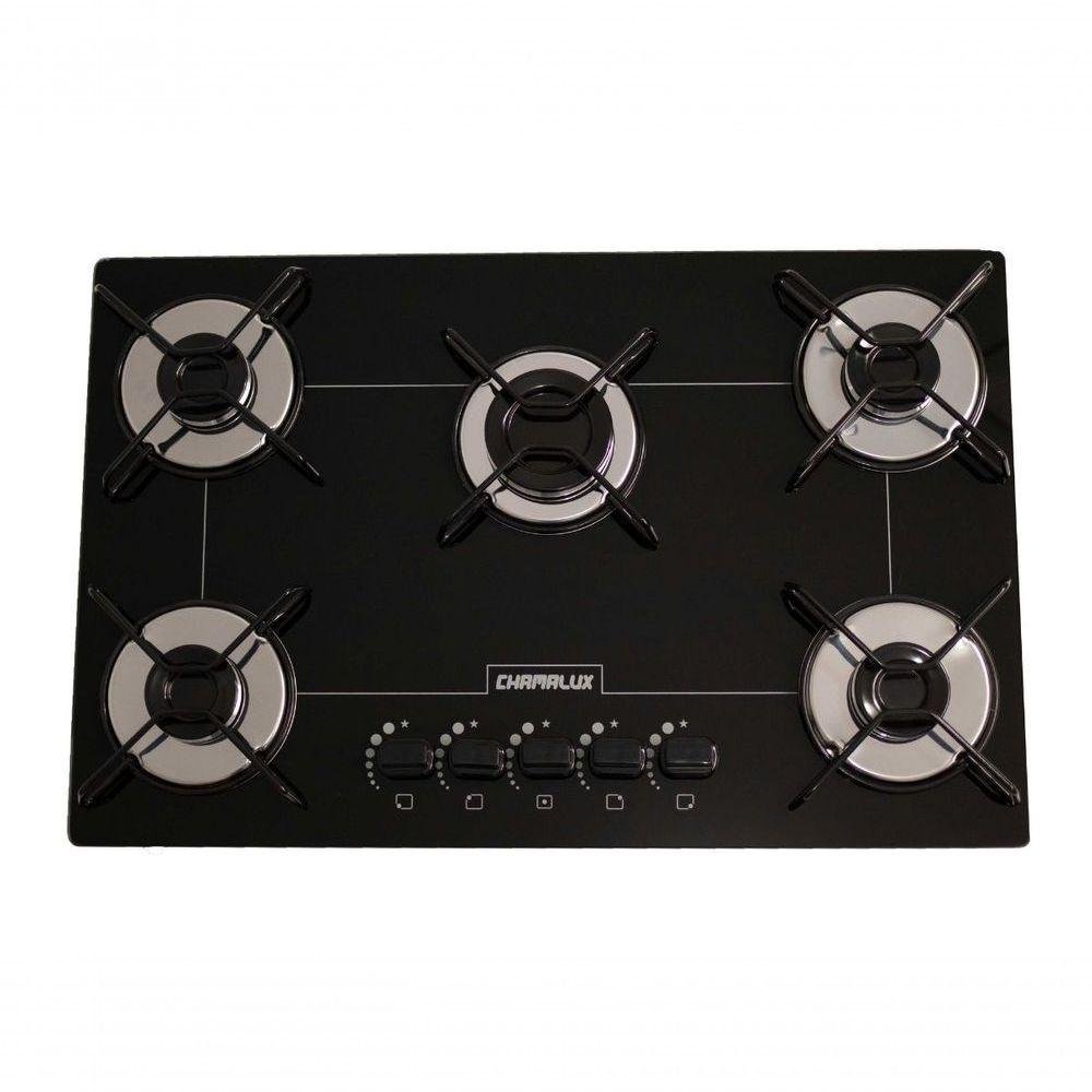 Cooktop 5 Bocas Ultra Chama Bivolt Preto Arame | Chamalux