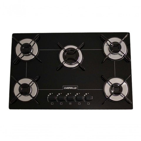 Cooktop 5 Bocas Ultra Chama Bivolt Preto Arame | Chamalux