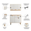 Ver imagem 5 de Armário Cozinha e Balcão 91cm Eris Freijó Uv/off Acetinado Z44 - Mpozenato