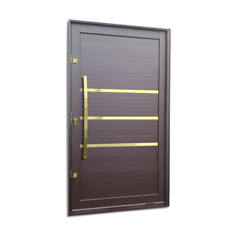 Porta Pivot.Alumínio Lamb.Evolution c/Pux.e.Elite Marrom Gold 216x120 Brimak
