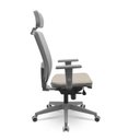 Ver imagem 2 de Cadeira Presidente Brizza Grafite Plaxmetal Base Nylon Cinza Tela Cinza Slider Fendi T87 Braços 3d