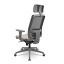 Ver imagem 3 de Cadeira Presidente Brizza Grafite Plaxmetal Base Nylon Cinza Tela Cinza Slider Fendi T87 Braços 3d