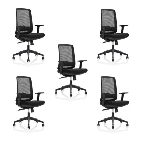 Kit 5 Cadeiras de Escritório Ergonômicas Reclináveis Netflex