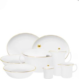 Baixela para Servir Sofia Ouro 8pç Porcelana Oxford - 1