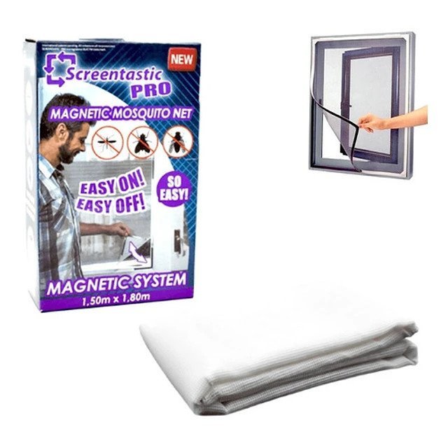 Kit 2 Tela Micro Trama Janelas Magnético Ajustável 1,5 X 1,8 - 2