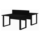 Ver imagem 1 de Mesa Dupla de Escritório Pé Quadro - 1,50x1,35m - S/ Gavetas - Preto / Preto - 26803