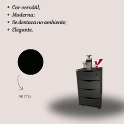 Gaveteiro 4 Gavetas com Chave Bit Home Office - 20