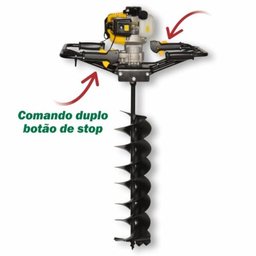 Perfurador de Solo Buffalo 52cc 2T Broca 200mm Duplo Botão Stop 60251 - 4