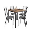 Ver imagem 2 de Conjunto Sala de Jantar Mesa Quadrada 90cm Tampo BP com 4 Cadeiras Adriana Preto/Platina