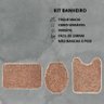 Kit 3 Peças Banheiro Tapete Classic Bege Trigo - 3
