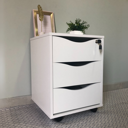 Gaveteiro 3 Gavetas com Chave Face Home Office - 19