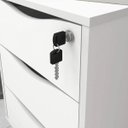 Ver imagem 7 de Gaveteiro 3 Gavetas com Chave Face Home Office Branco Artany