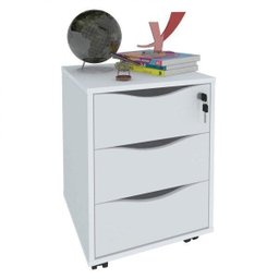 Gaveteiro 3 Gavetas com Chave Face Home Office - 12