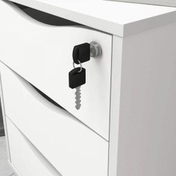 Gaveteiro 3 Gavetas com Chave Face Home Office - 7
