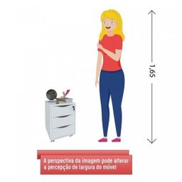 Gaveteiro 3 Gavetas com Chave Face Home Office - 6