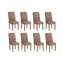 Ver imagem 1 de Conjunto: Mesa Sala Jantar Athenas Kit 8 Un Capuccino/Animale Chocolate - Rufato