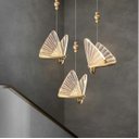 Ver imagem 5 de Lustre Pendente Borboleta Cristal Dourado Led 3w 3000k Bivolt