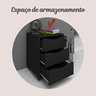 Gaveteiro 3 Gavetas com Chave Face Home Office - 15