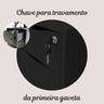 Gaveteiro 3 Gavetas com Chave Face Home Office - 16