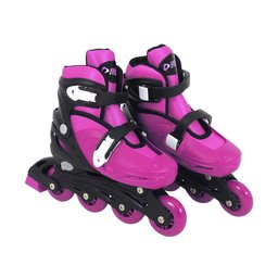 Kit Patins Inline Radical com Luva, Capacete, Joelheira e Cotoveleira Rosa P (29-32) Bel - 2