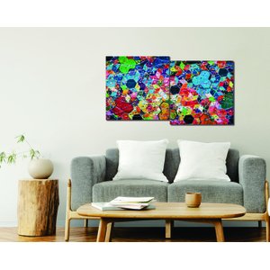 Conjunto com 2 Lindos Quadro Decorativo Originais Pintados a Mão Medindo 73x136 Cm