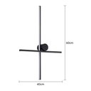 Ver imagem 6 de Arandela Nordecor Nien 40cm+60cm 20w Led Bivolt Preto 3000k Luz Amarela 2936