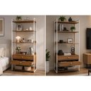 Ver imagem 7 de Estante p/ Quarto Casal LI049 Industrial 2GAVS Branco Kappesberg