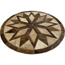 Ver imagem 2 de Tapete de Couro Redondo Marrom Light e Bege 1,00 Diâmetro