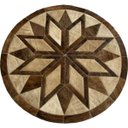 Ver imagem 1 de Tapete de Couro Redondo Marrom Light e Bege 1,00 Diâmetro